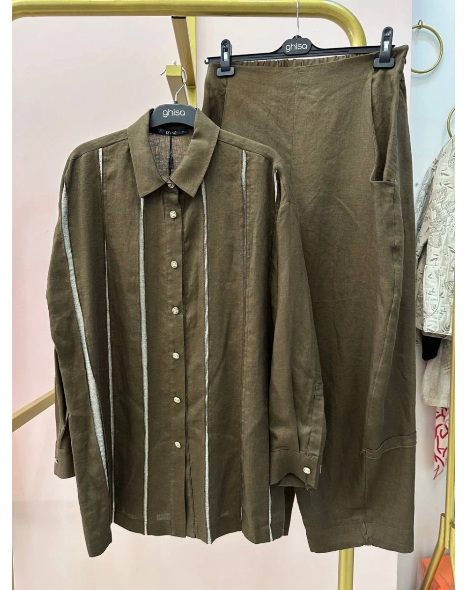 Ghisa 25YGSTKM4038 Kahve Keten İkili Takım