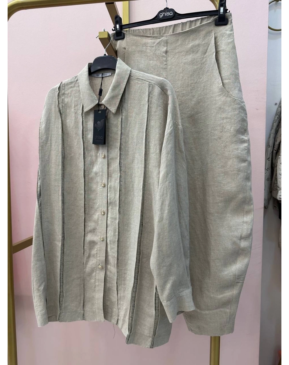 Ghisa 25YGSTKM4038 Taş Keten İkili Takım