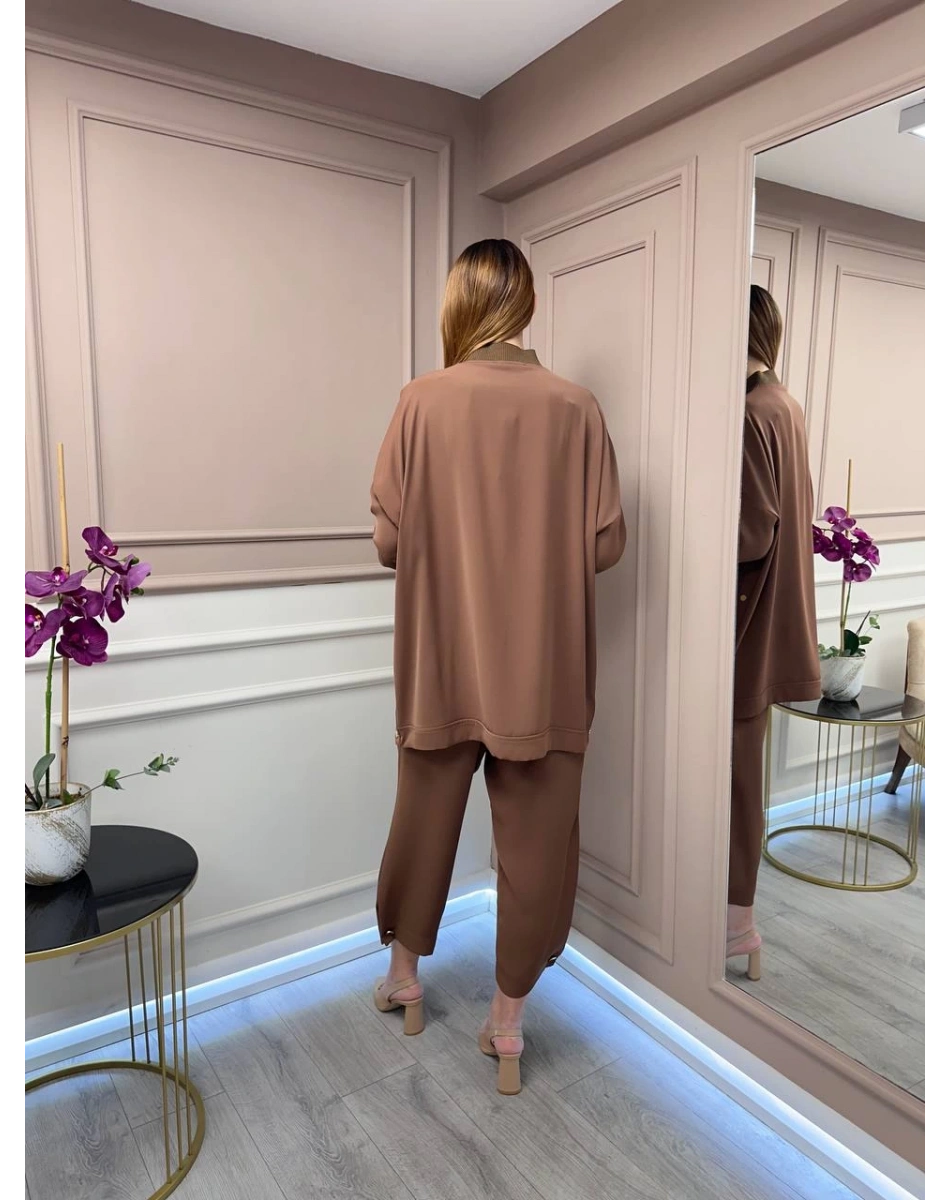 Ghisa 25YGSTKM4401 Kahve Fermuar Detaylı İkili Takım