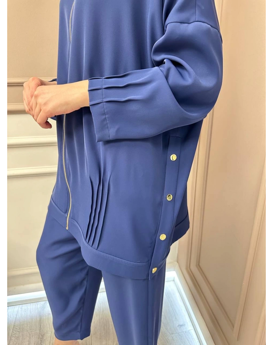 Ghisa 25YGSTKM4401 Lacivert Fermuar Detaylı İkili Takım