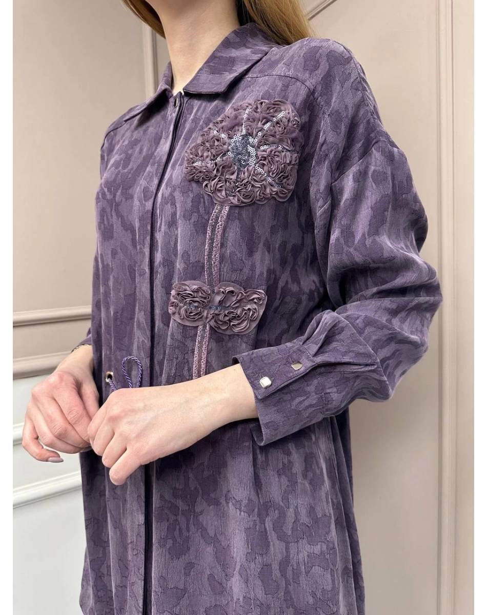 Ghisa 25YGSTKM4598 Mürdüm Desenli İkili Takım