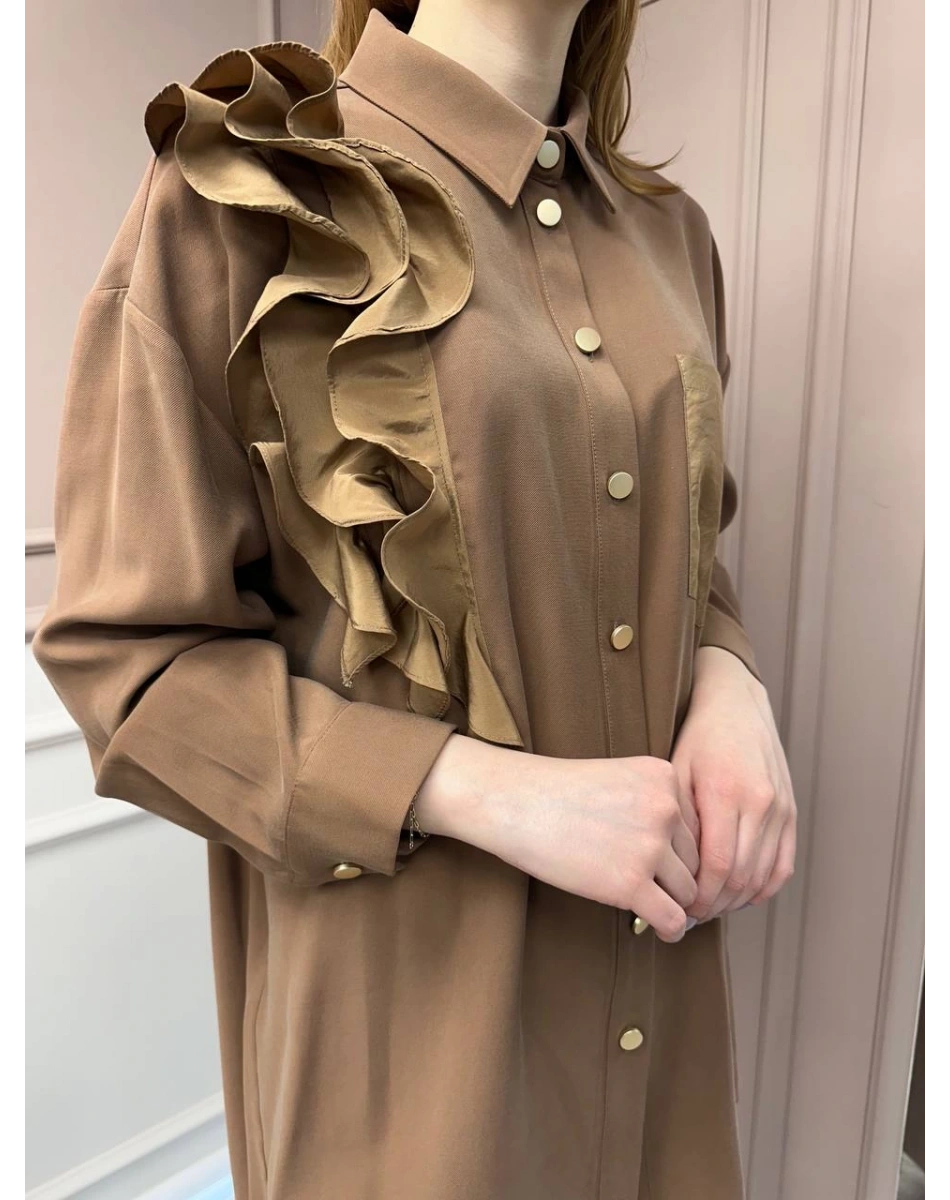 Ghisa 25YGSTKM4719 Camel Yaka Detaylı İkili Takım