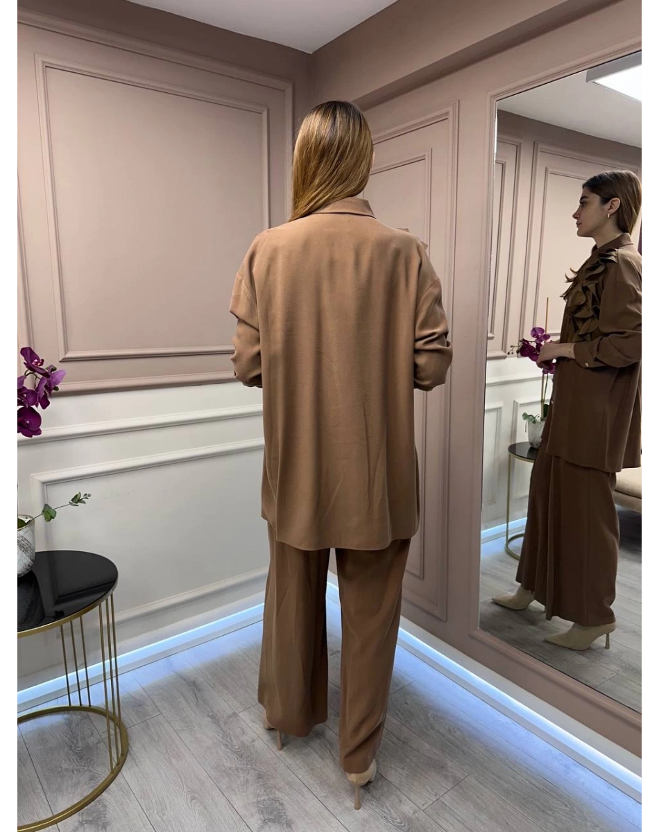 Ghisa 25YGSTKM4719 Camel Yaka Detaylı İkili Takım