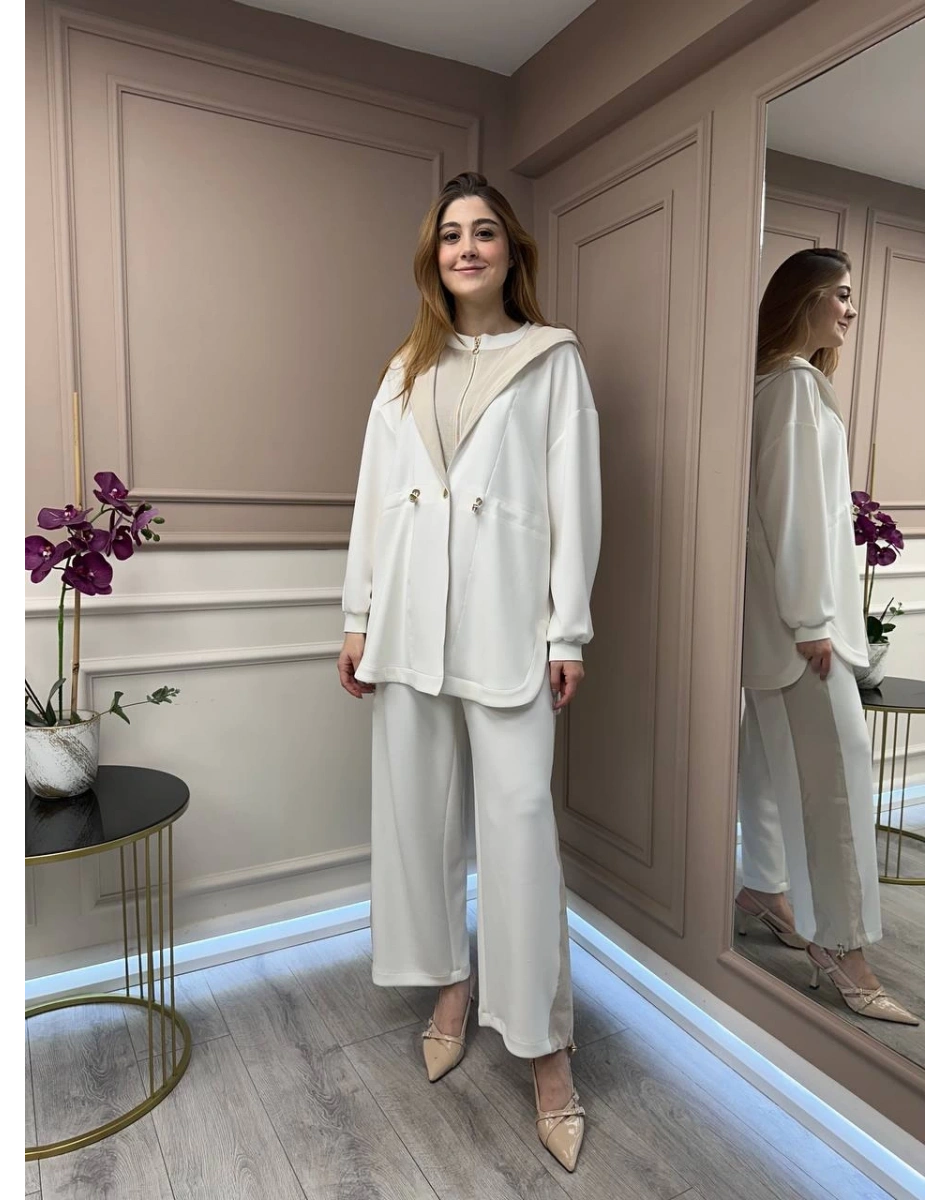 Ghisa 25YGSTKM4789 Ekru İkili Takım