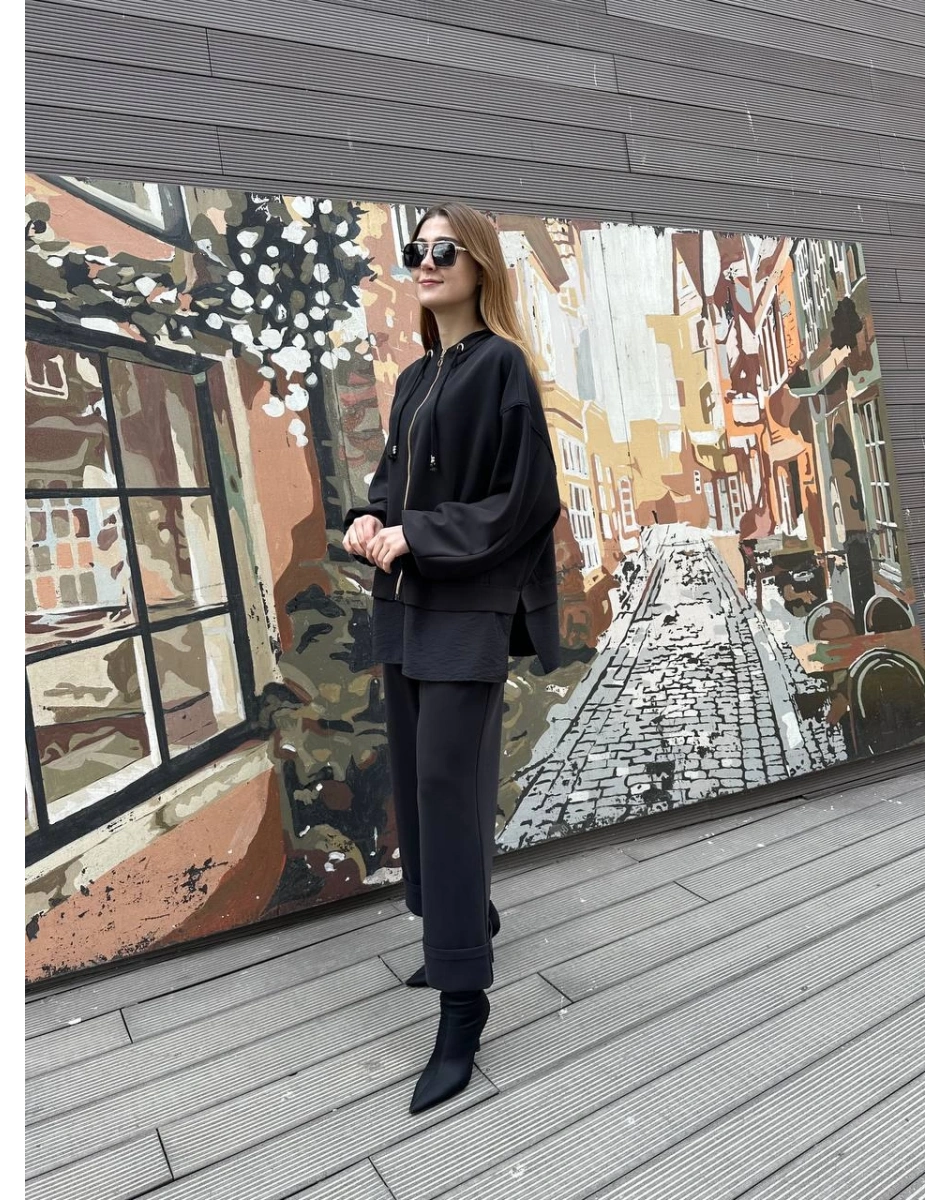 Ghisa 25YGSTKM4837 Siyah İkili Takım