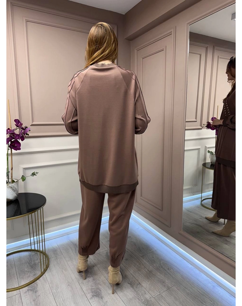 Ghisa 25YGSTKM4845 Kahve Zımba Detaylı Takım