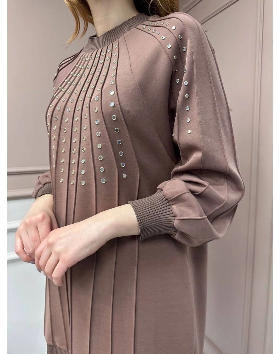 Ghisa 25YGSTKM4845 Kahve Zımba Detaylı Takım