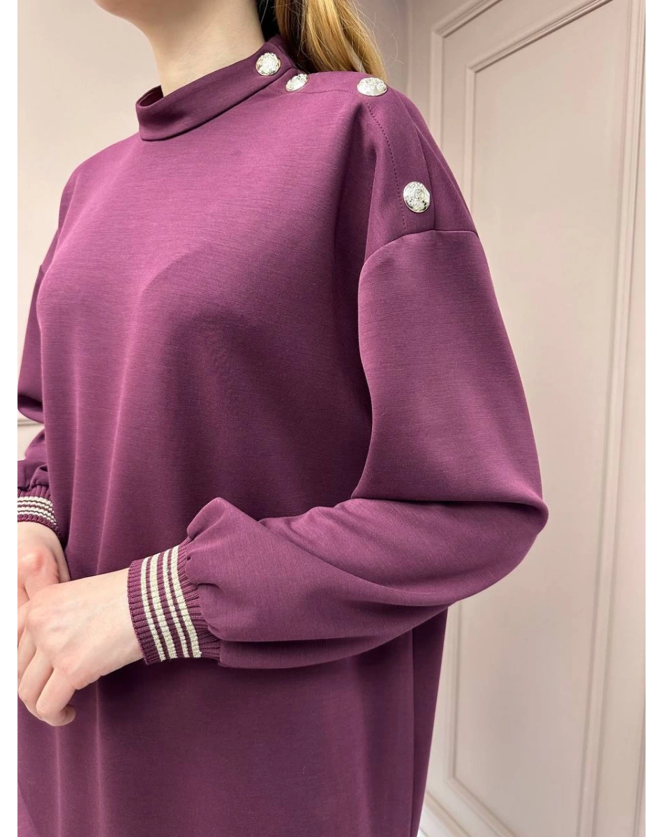 Ghisa 25YGSTKM4851 Mürdüm Düğme Detaylı Takım