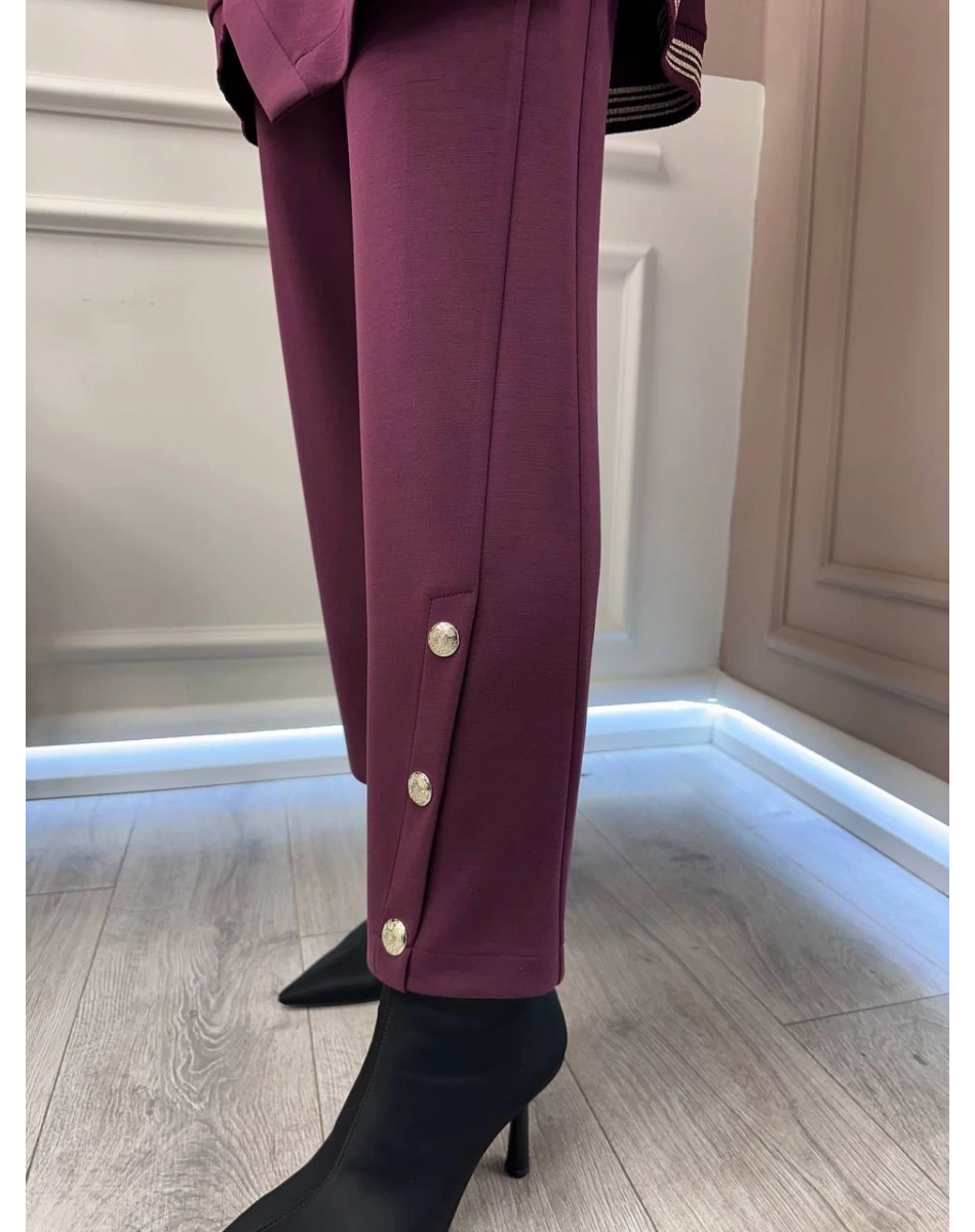 Ghisa 25YGSTKM4851 Mürdüm Düğme Detaylı Takım