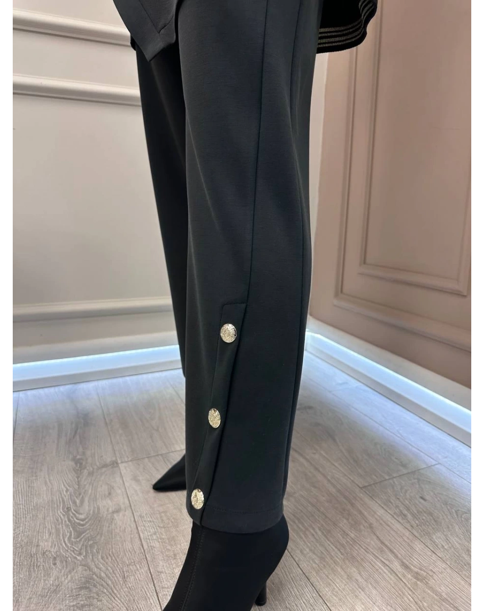 Ghisa 25YGSTKM4851 Siyah Düğme Detaylı Takım