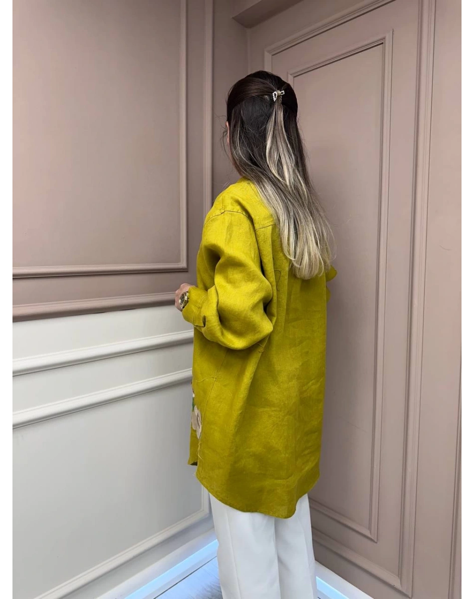 Ghisa 25YGSTNK4036 Hardal Nakış Detaylı Tunik