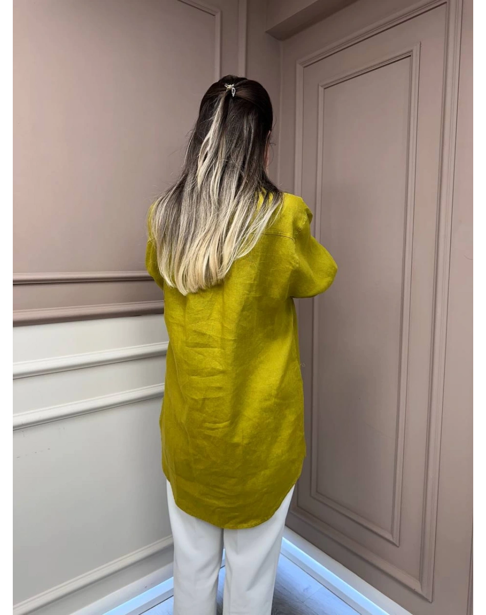 Ghisa 25YGSTNK4036 Hardal Nakış Detaylı Tunik