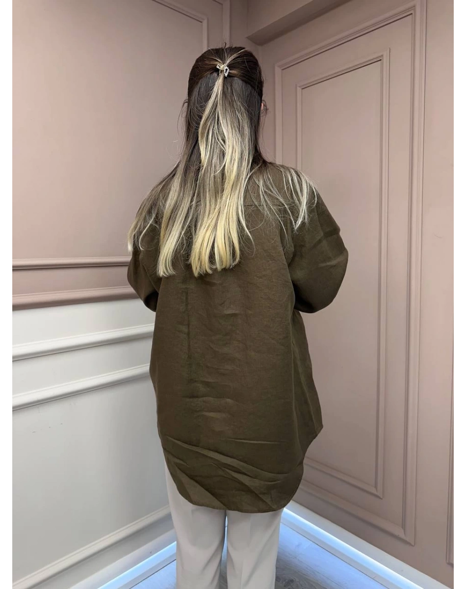 Ghisa 25YGSTNK4036 Kahve Nakış Detaylı Tunik