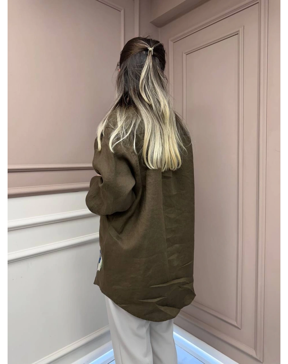 Ghisa 25YGSTNK4036 Kahve Nakış Detaylı Tunik