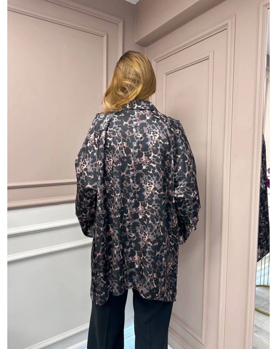 Ghisa 25YGSTNK4079 Siyah Kolları Detaylı Tunik