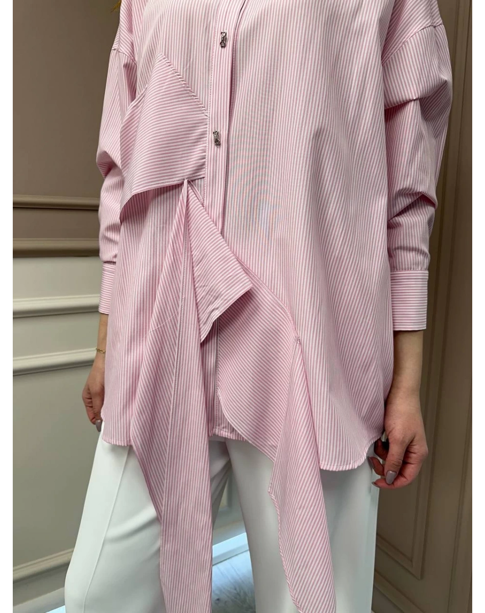 Ghisa 25YGSTNK4627 Pembe Çizgili Tunik