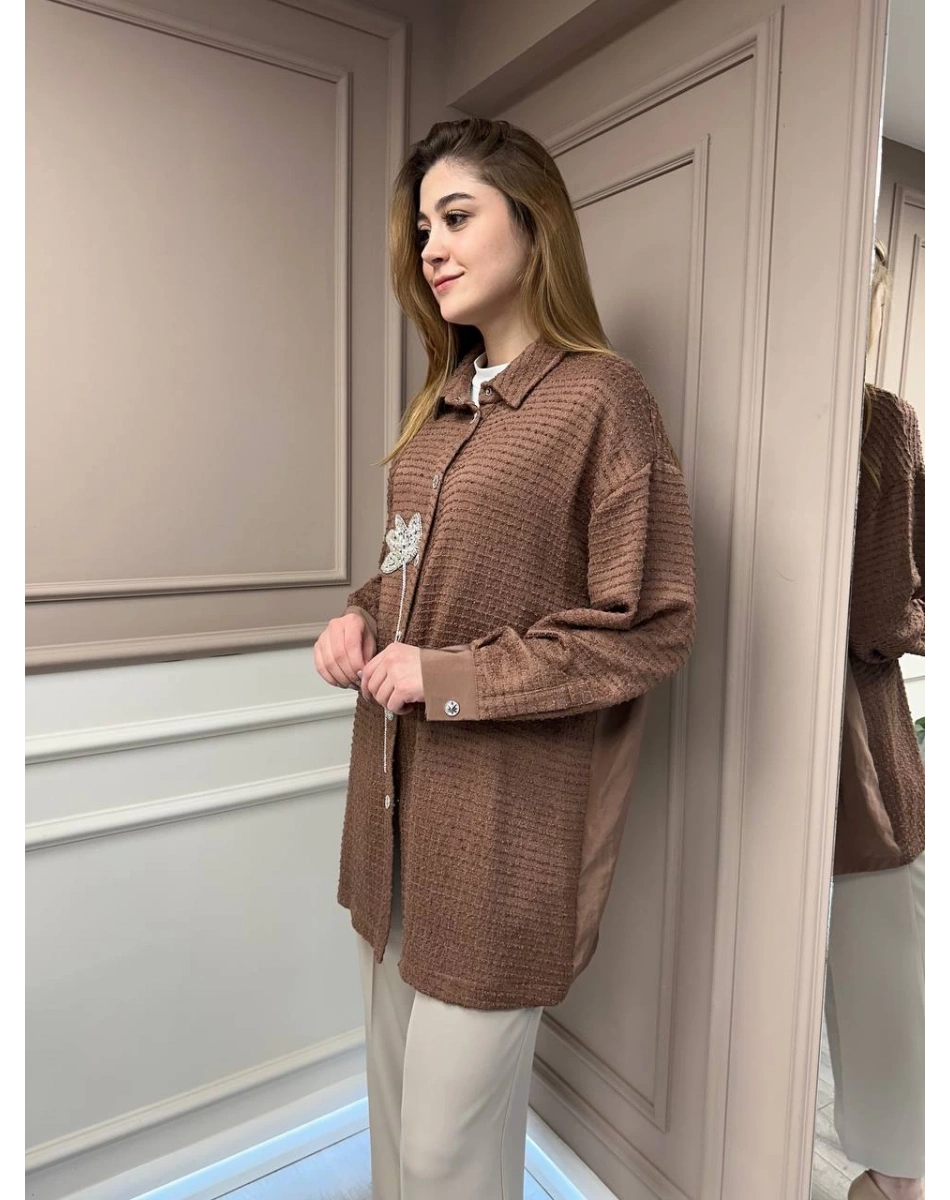 Ghisa 25YGSTNK4833 Kahve Taş Detaylı Tunik