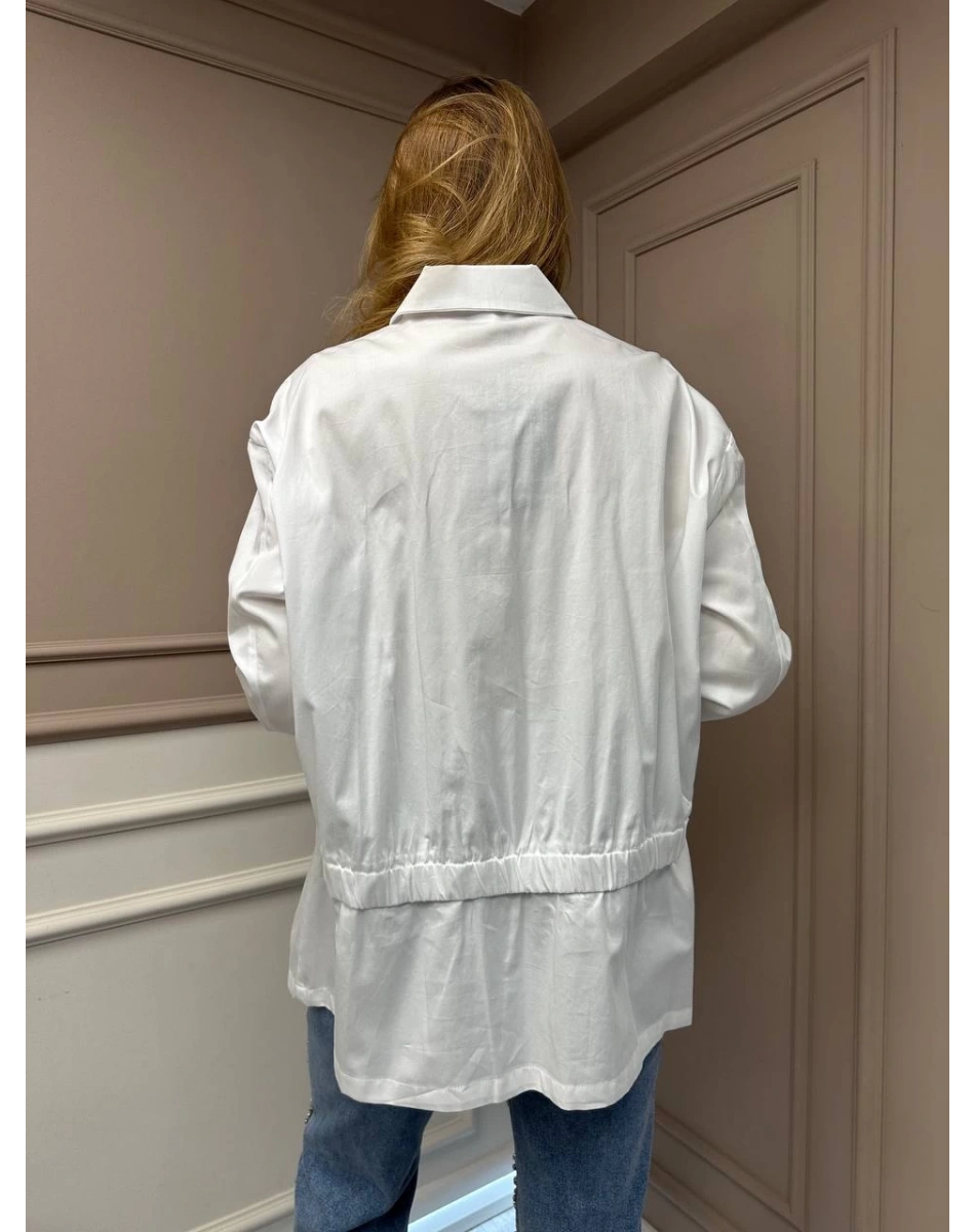 Ghisa 25YGSTNK4864 Beyaz Taşlı Tunik