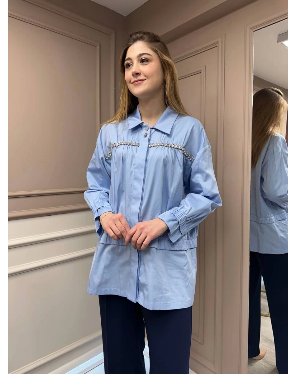 Ghisa 25YGSTNK4864 Mavi Taşlı Tunik