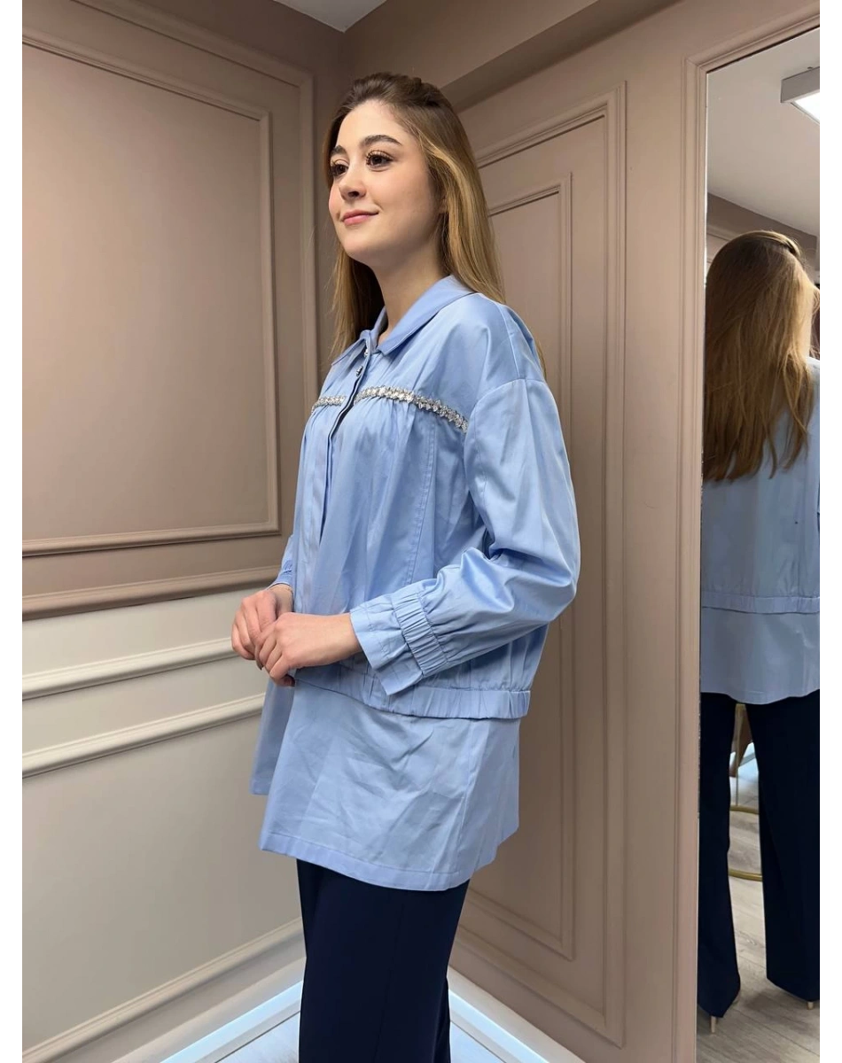 Ghisa 25YGSTNK4864 Mavi Taşlı Tunik