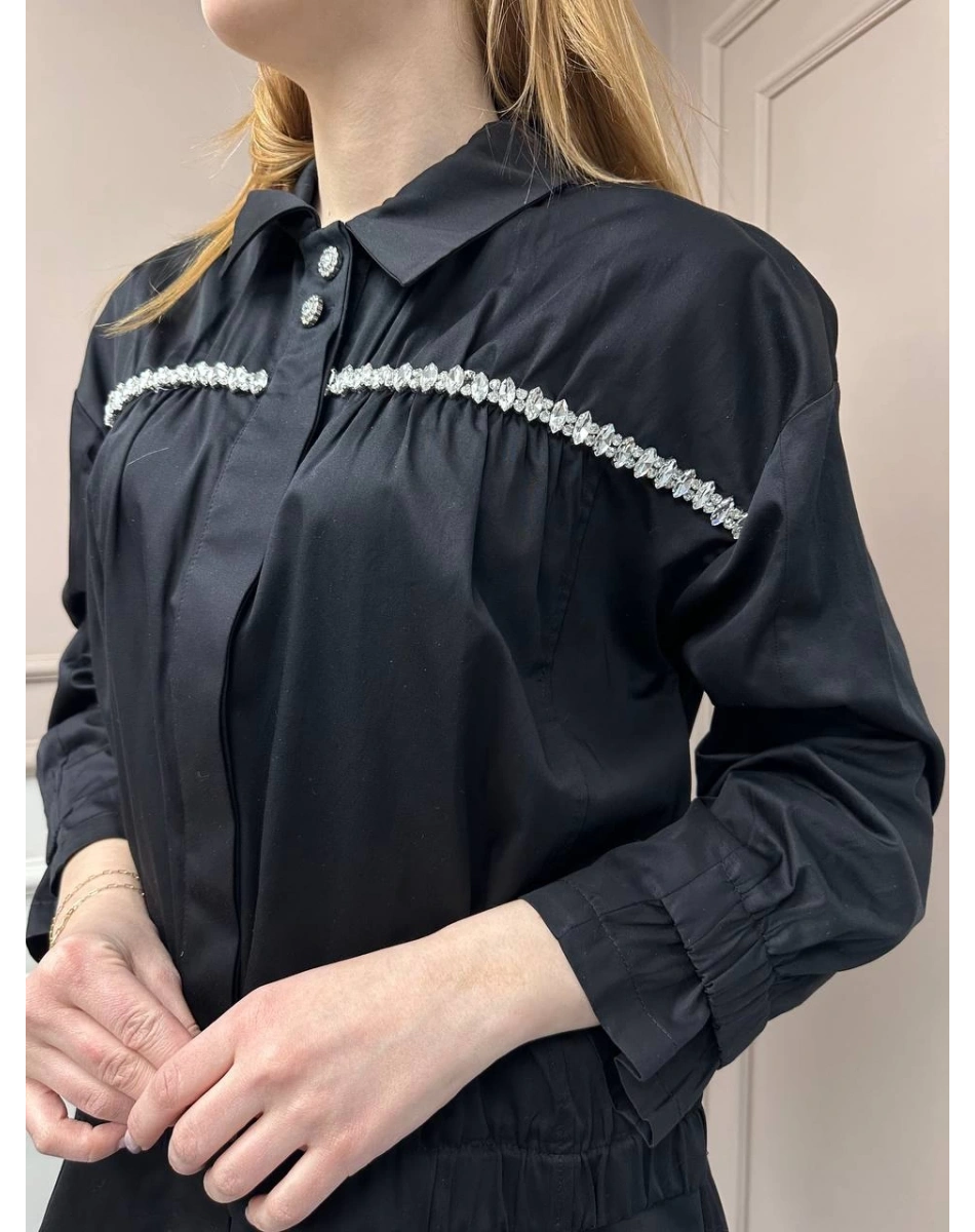 Ghisa 25YGSTNK4864 Siyah Taşlı Tunik