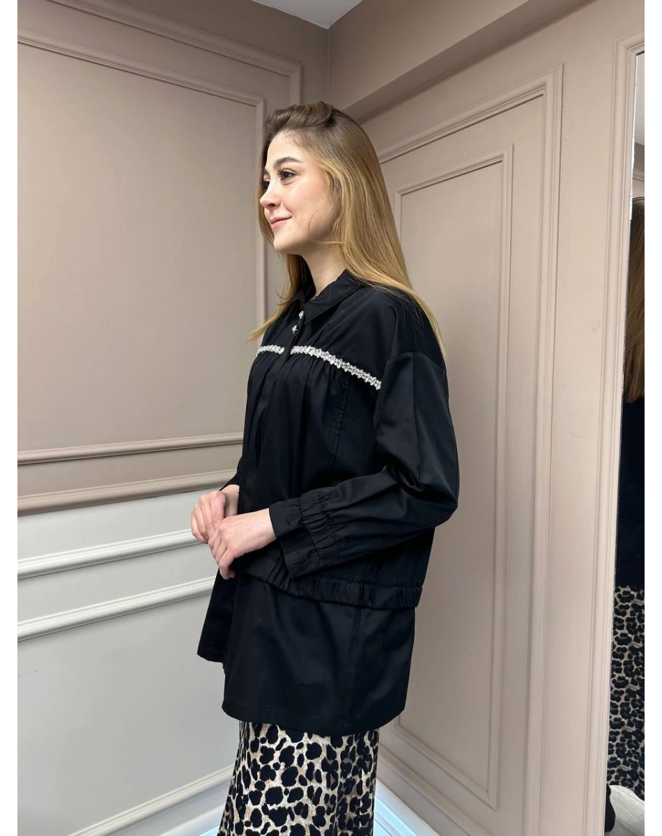 Ghisa 25YGSTNK4864 Siyah Taşlı Tunik