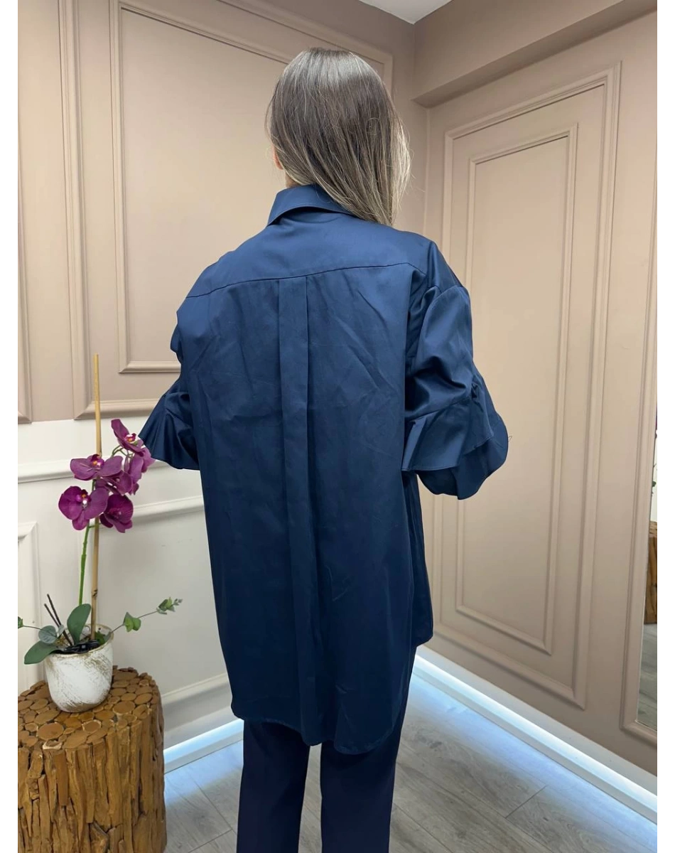 Ghisa 25YGSTNK4986 Lacivert Kol Detaylı Tunik