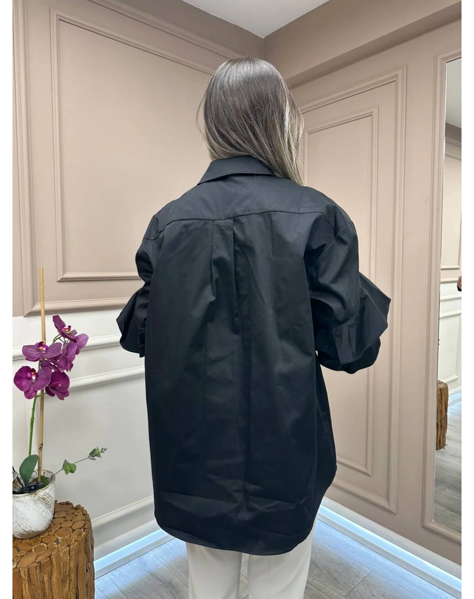 Ghisa 25YGSTNK4986 Siyah Kol Detaylı Tunik