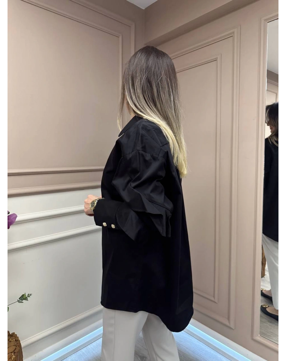 Ghisa 25YGSTNK4986 Siyah Kol Detaylı Tunik