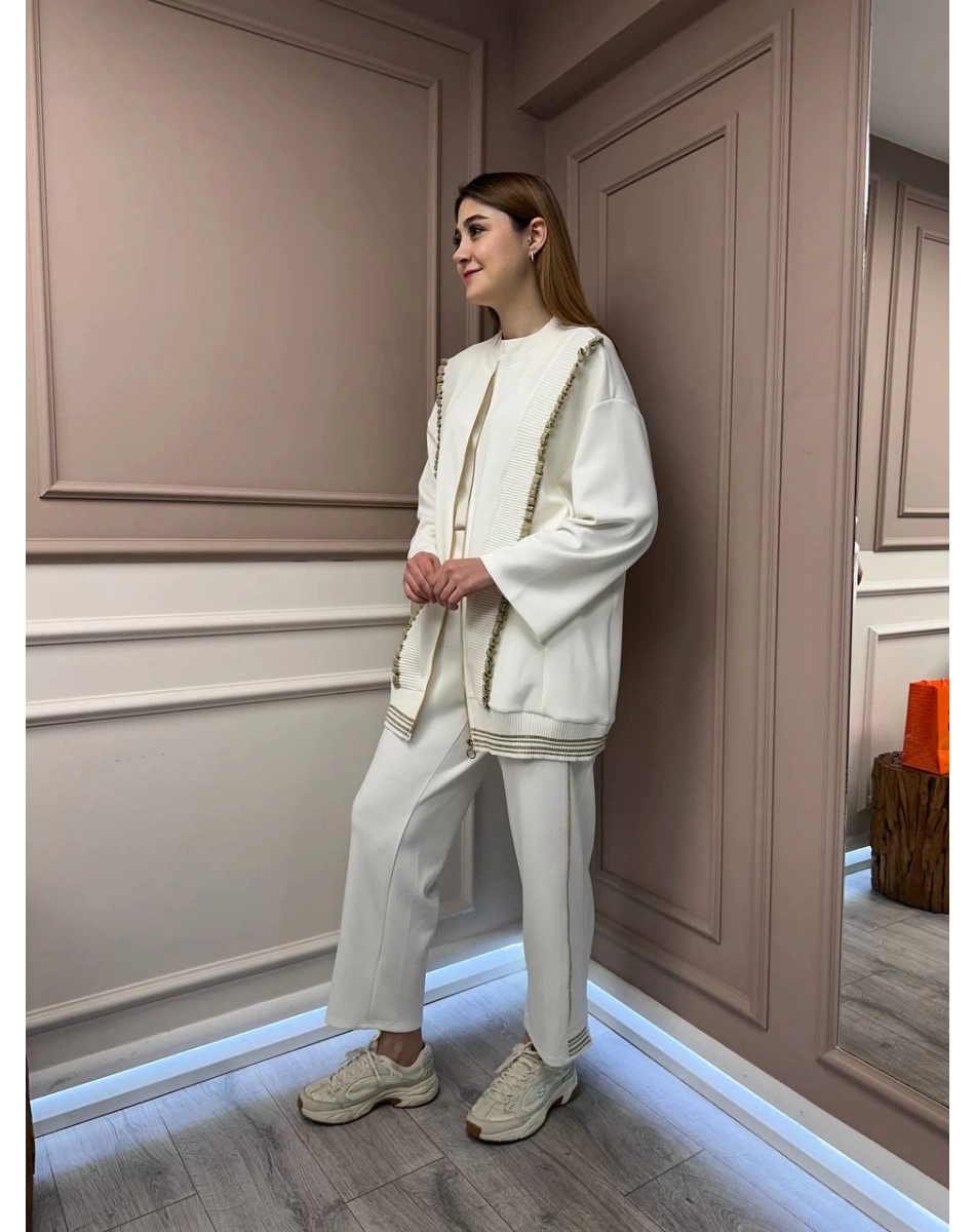 Ghisa 25YGTKM4810 Ekru İkili Takım