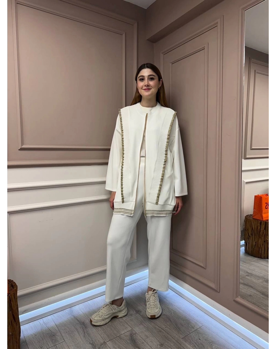 Ghisa 25YGTKM4810 Ekru İkili Takım