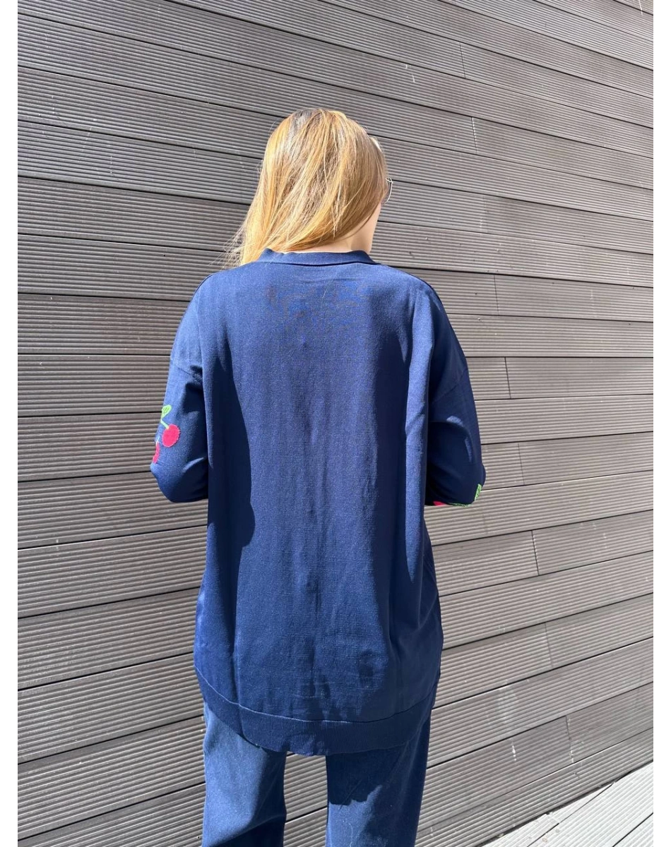 Ghisa 25YOBHRK3091 Lacivert Detaylı Hırka