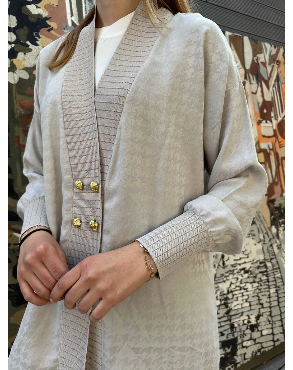 Ghisa 25YÖRHRK3099 Gri Önü Düğmeli Hırka