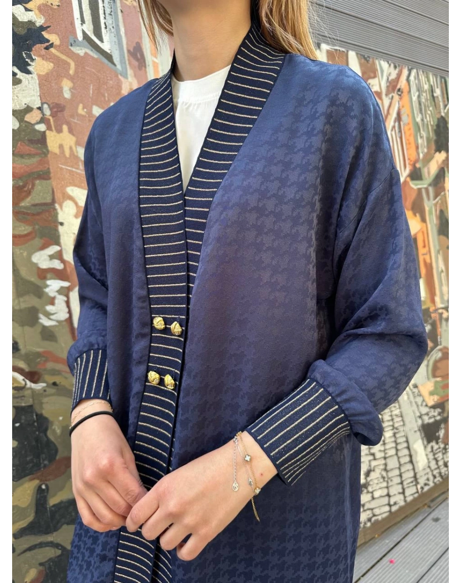 Ghisa 25YÖRHRK3099 Lacivert Önü Düğmeli Hırka