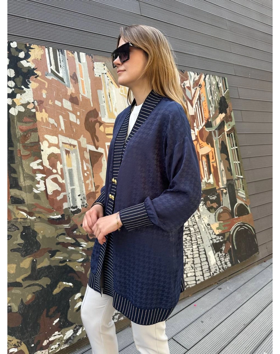 Ghisa 25YÖRHRK3099 Lacivert Önü Düğmeli Hırka