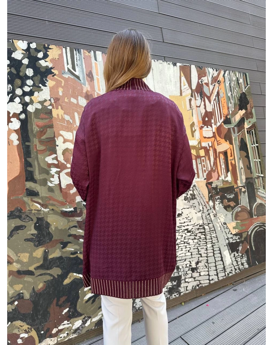 Ghisa 25YÖRHRK3099 Mürdüm Önü Düğmeli Hırka