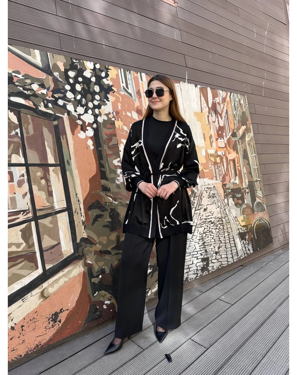 Ghisa 25YÖRHRK3163 Siyah Hırka