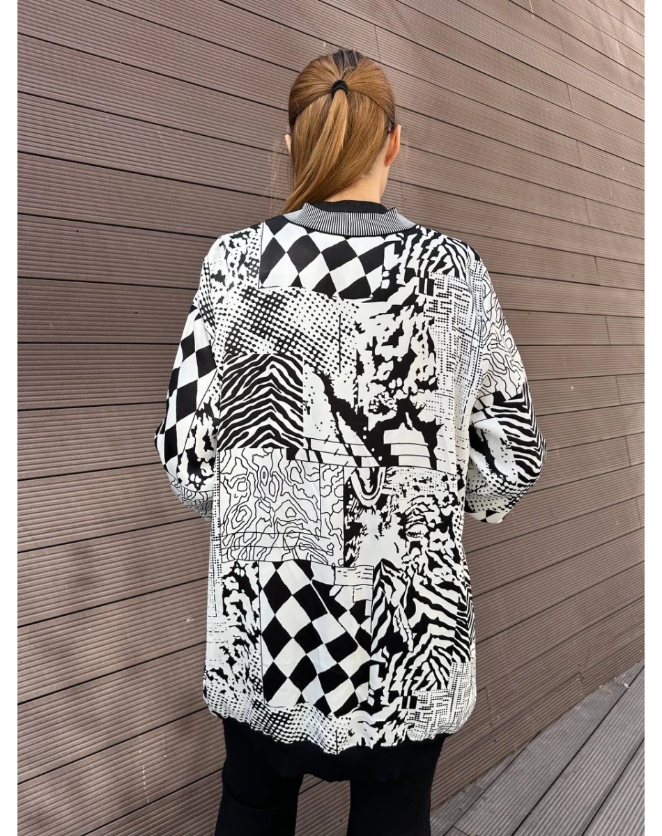 Ghisa 25YÖRHRK3995 Siyah Kareli Karışık Hırka