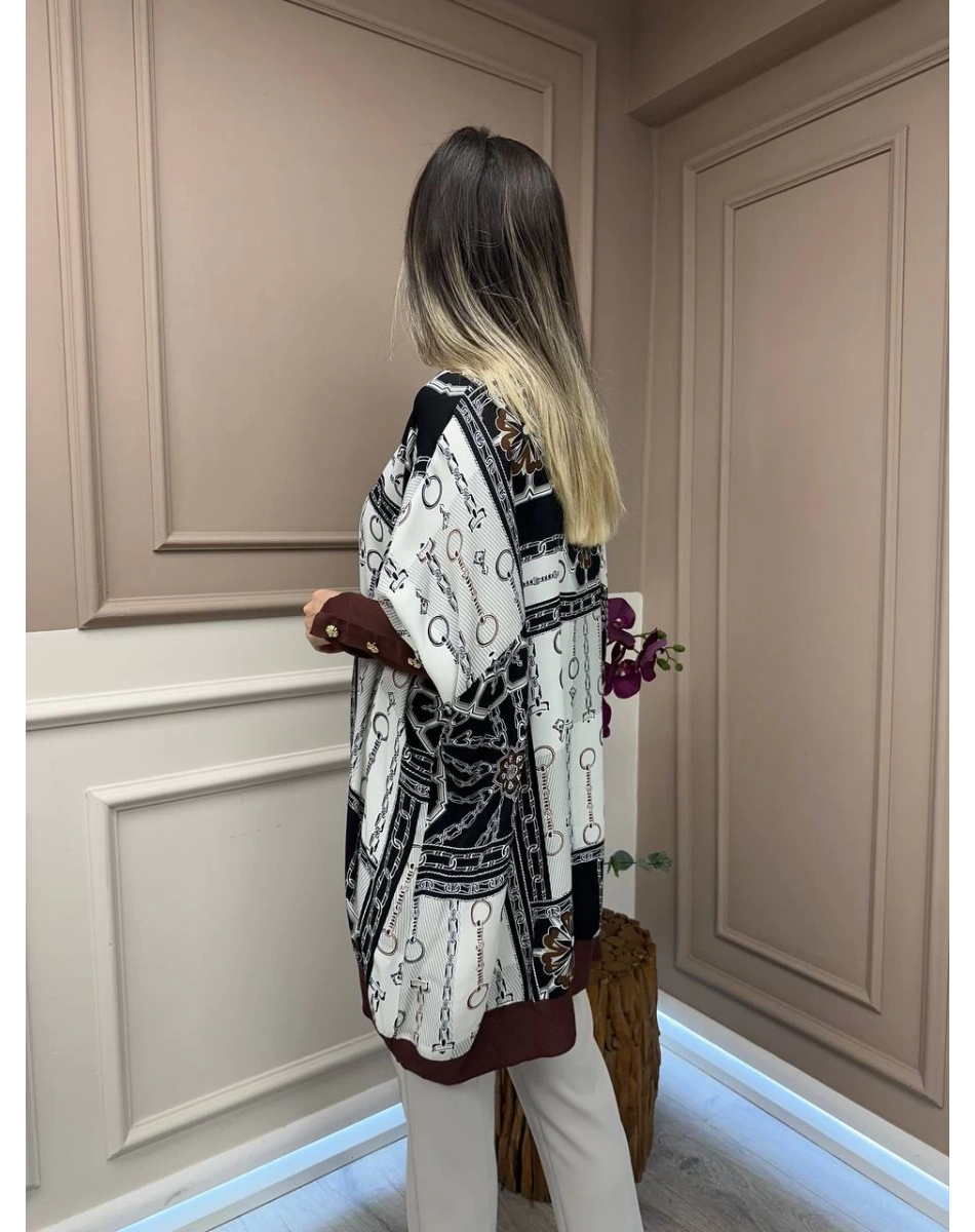 Ghisa 25YÖRTNK4016 Kahve Zincir Desenli Tunik