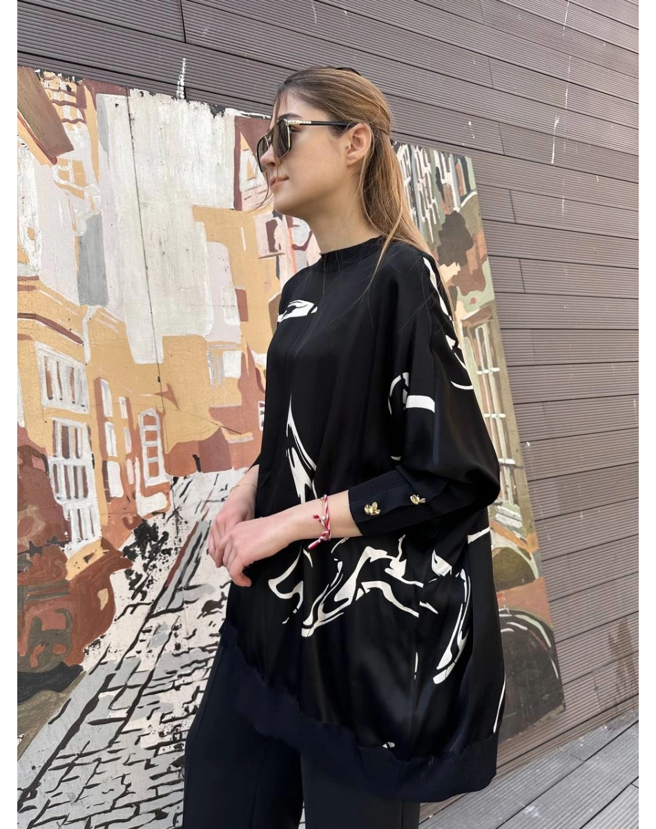 Ghisa 25YÖRTNK4016 Siyah Tunik