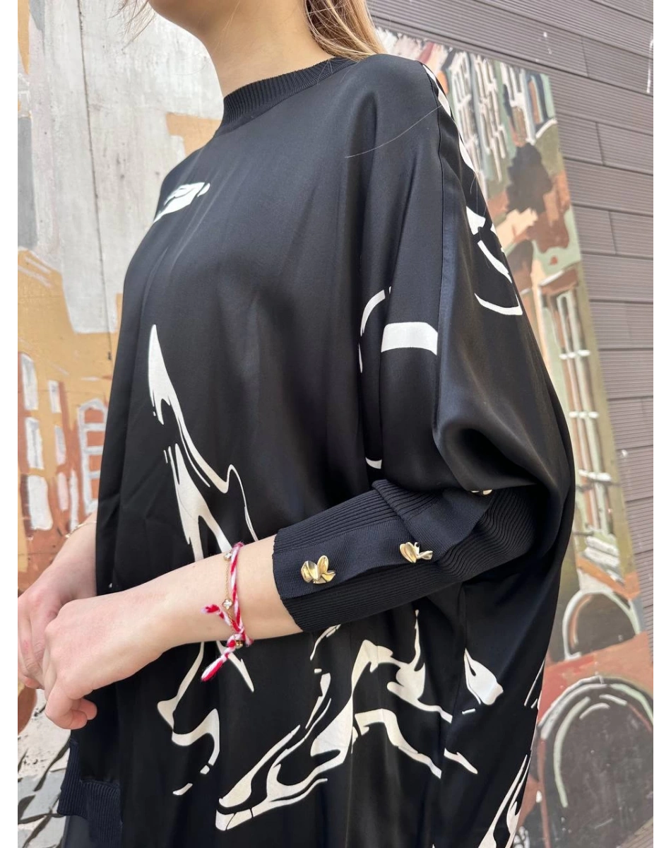 Ghisa 25YÖRTNK4016 Siyah Tunik