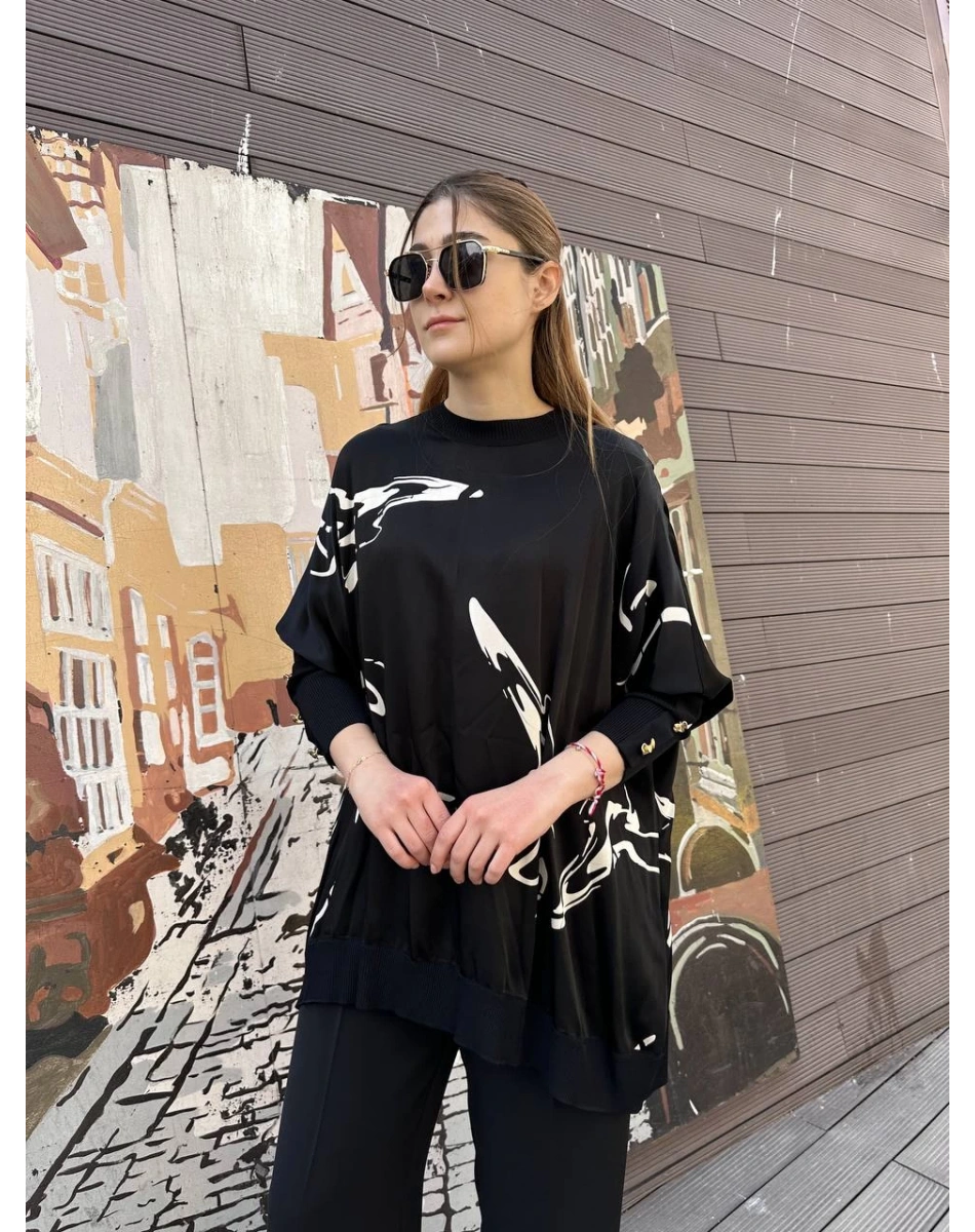 Ghisa 25YÖRTNK4016 Siyah Tunik