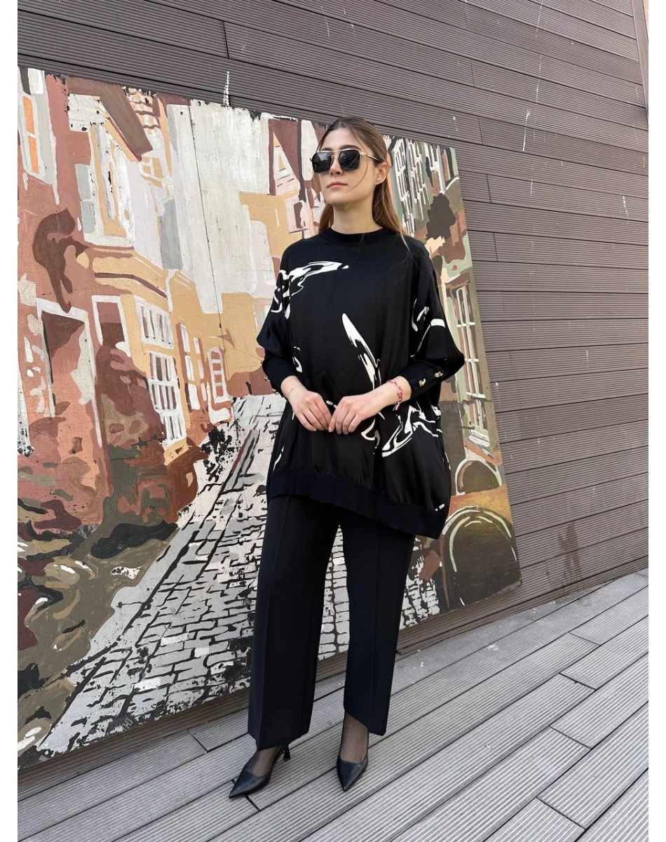 Ghisa 25YÖRTNK4016 Siyah Tunik