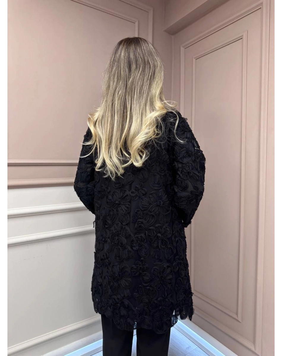 Ghisa 26KGSCKT2683 Siyah Tül Ceket