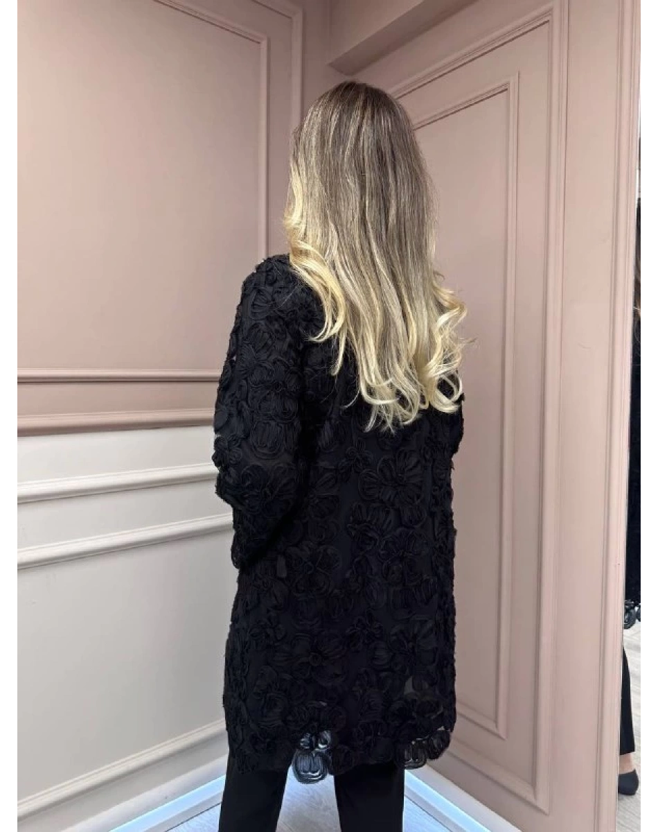 Ghisa 26KGSCKT2683 Siyah Tül Ceket