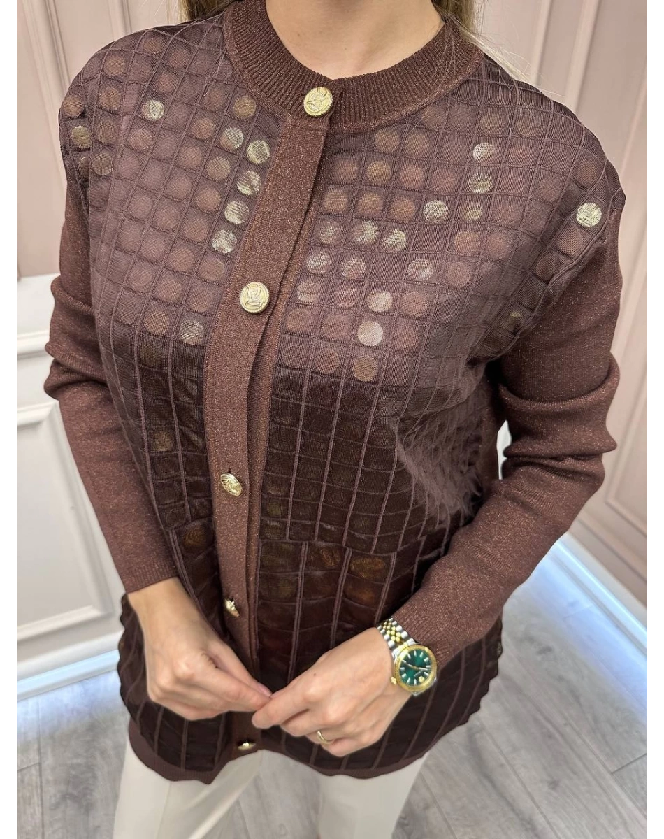 Ghisa 26KGSCKT3027 Kahve Triko Ceket