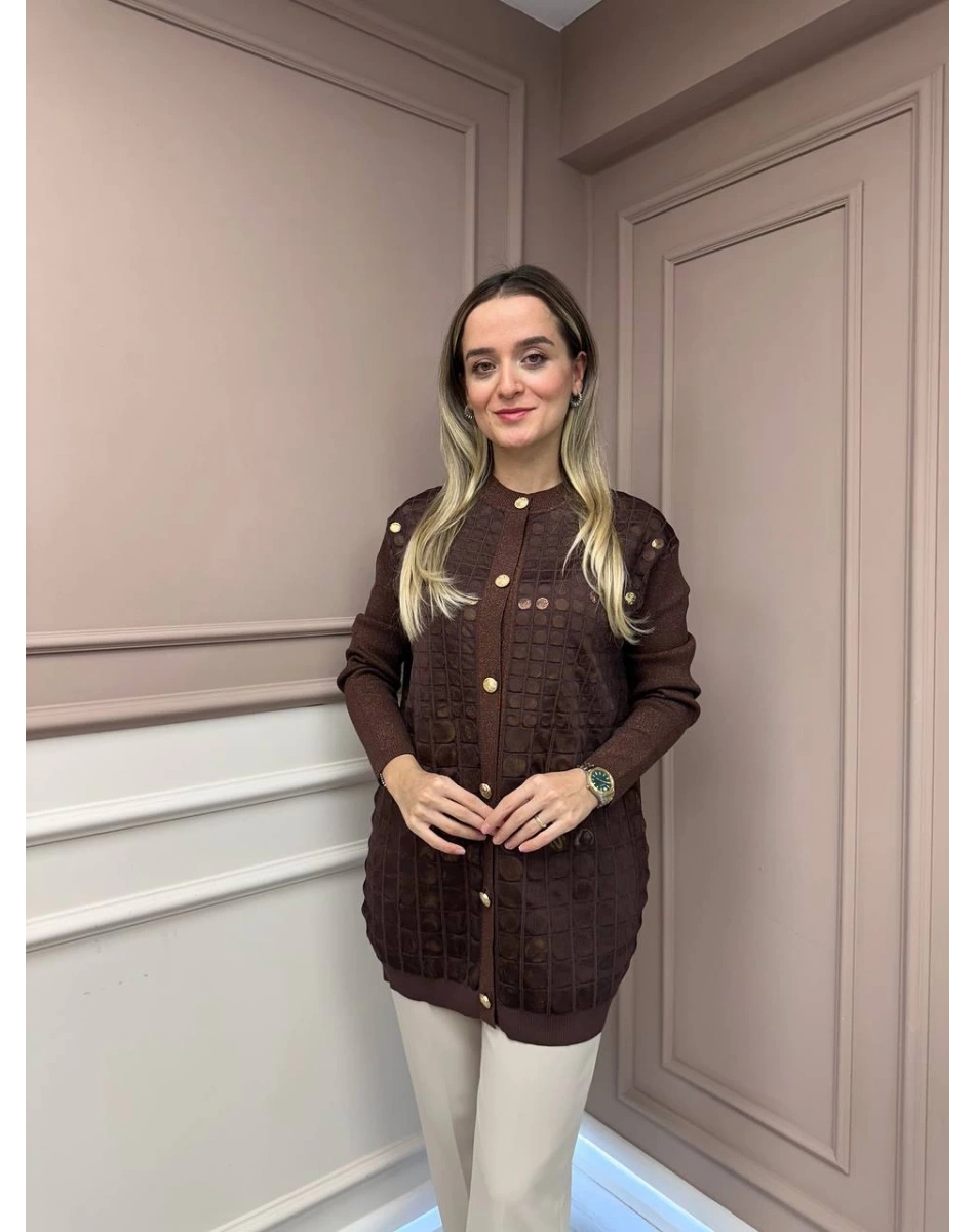 Ghisa 26KGSCKT3027 Kahve Triko Ceket