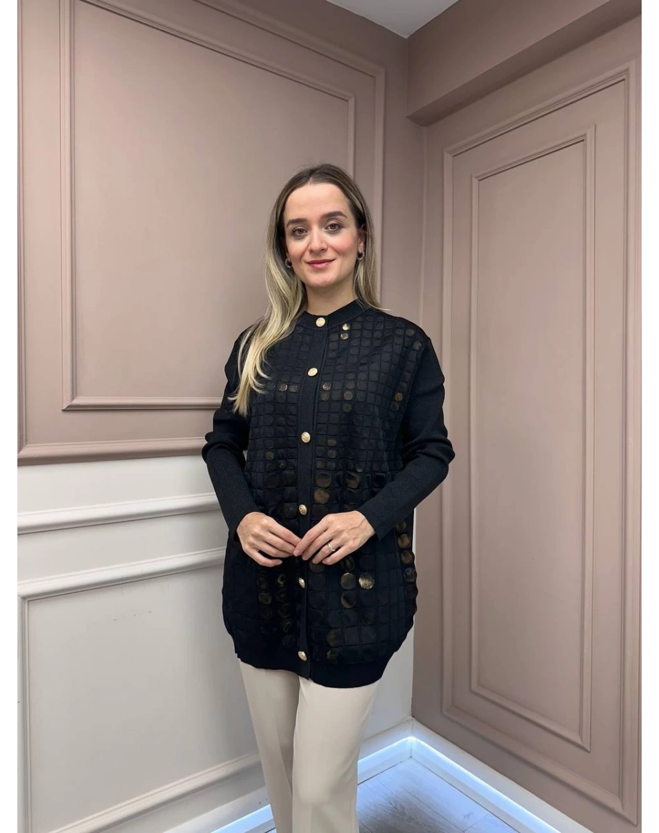 Ghisa 26KGSCKT3027 Siyah Triko Ceket