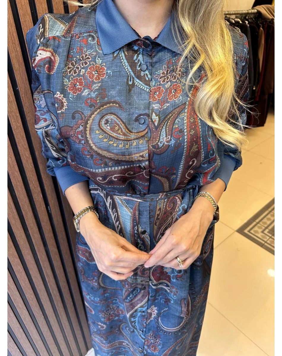 Ghisa 26KGSELB4085 Lacivert Beli Kuşaklı Elbise