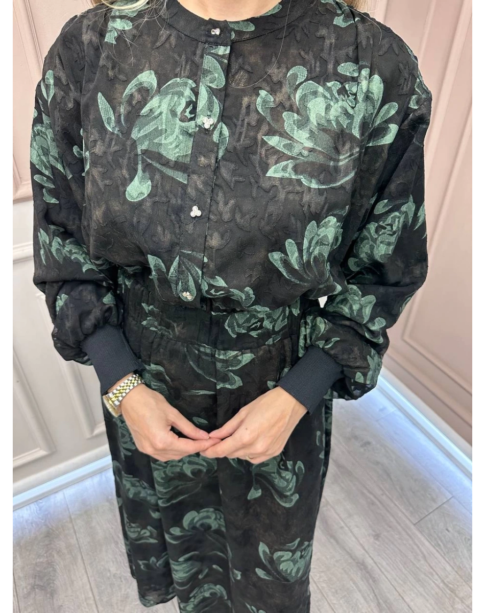 Ghisa 26KGSELB4104 Yeşil Önü Düğmeli Elbise